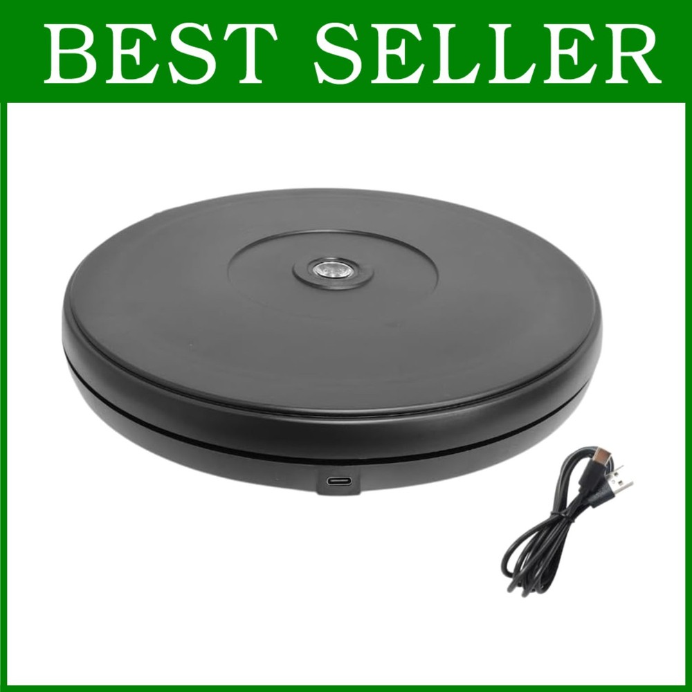 Electric Rotating Turntable, Black, 10" Diameter, 20 Lb Load