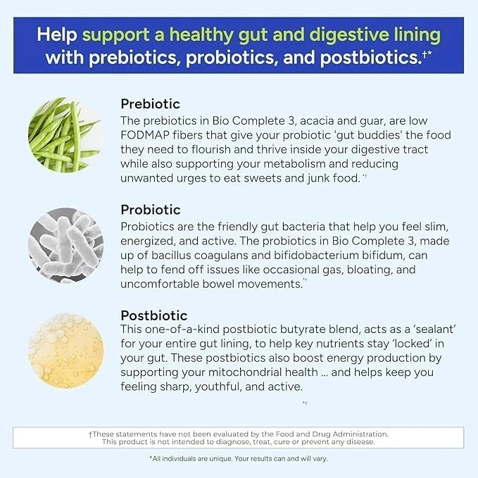 2 PACKS Gundry MD Bio Complete 3 Supplement 60 Capsules Optimal Gut Health