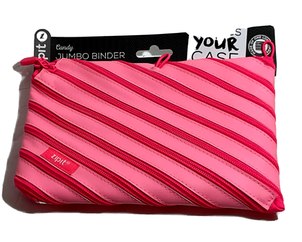 ZipIt Candy Jumbo Binder Pouch 6" x 9" PINK School Case