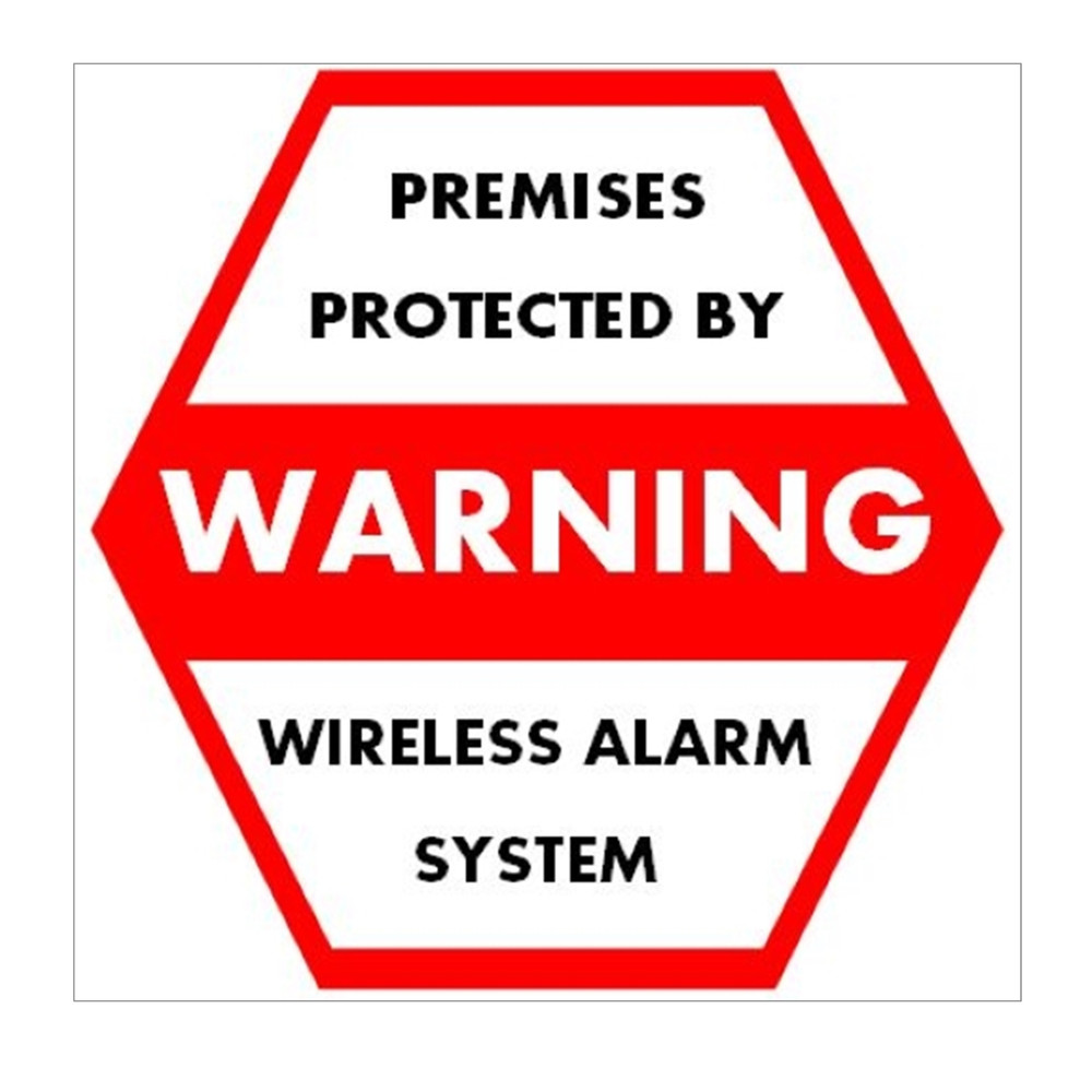 Mini Hexagon Security System Warning Stickers / 6 Pack + FREE Shipping