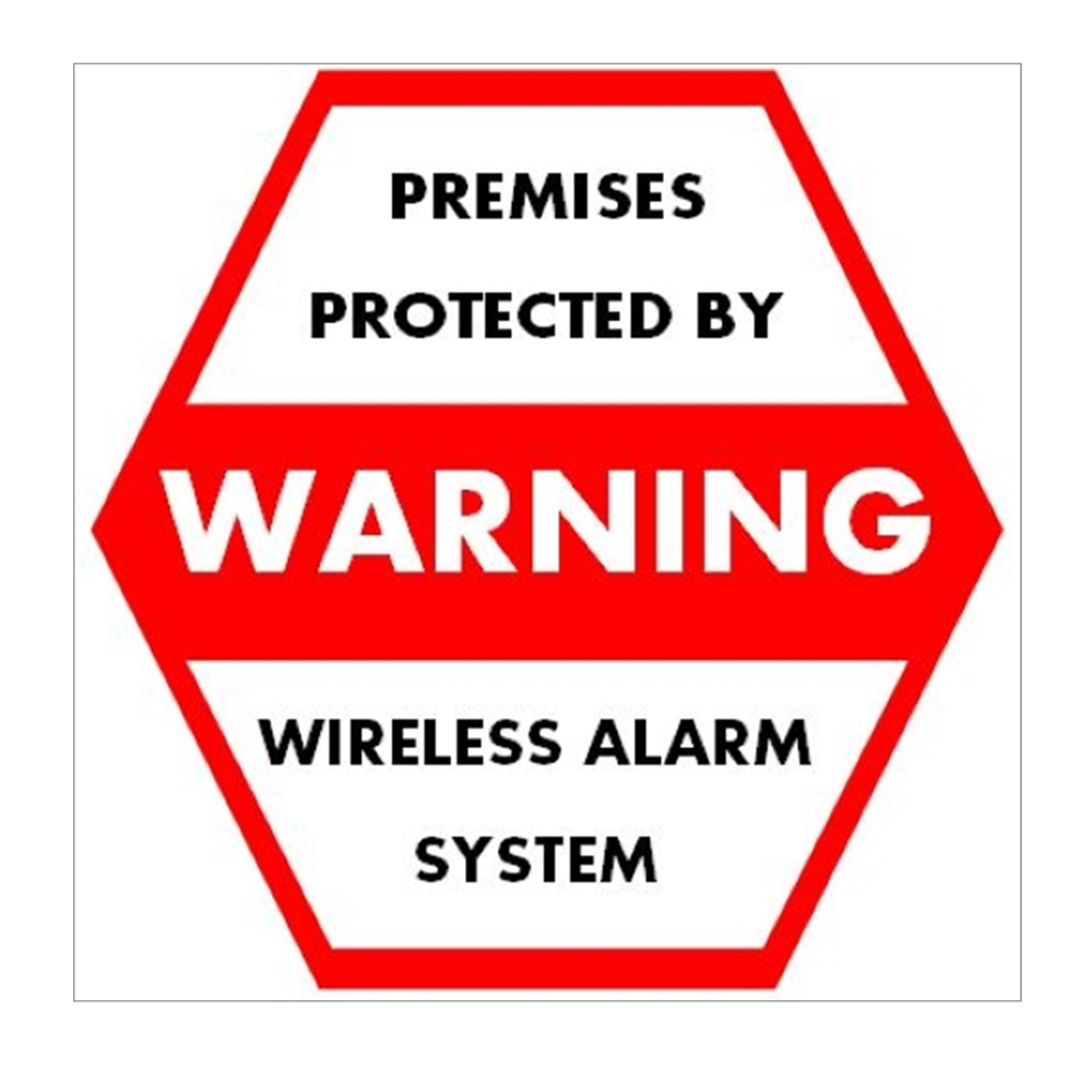 Mini Hexagon Security System Warning Stickers / 6 Pack + FREE Shipping