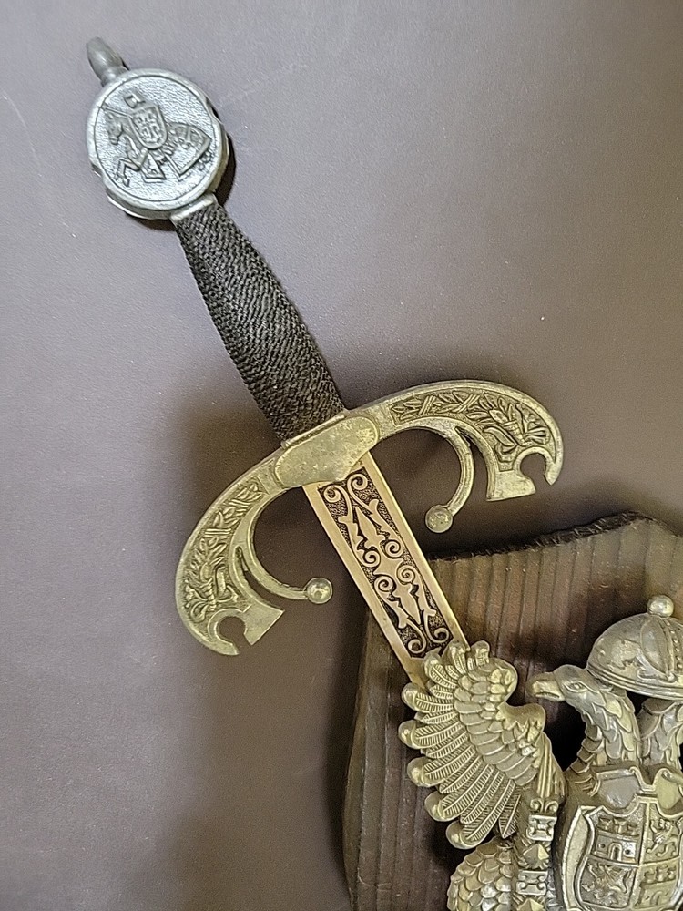 Vintage Dragon Double Dagger Sword Wall Plaque