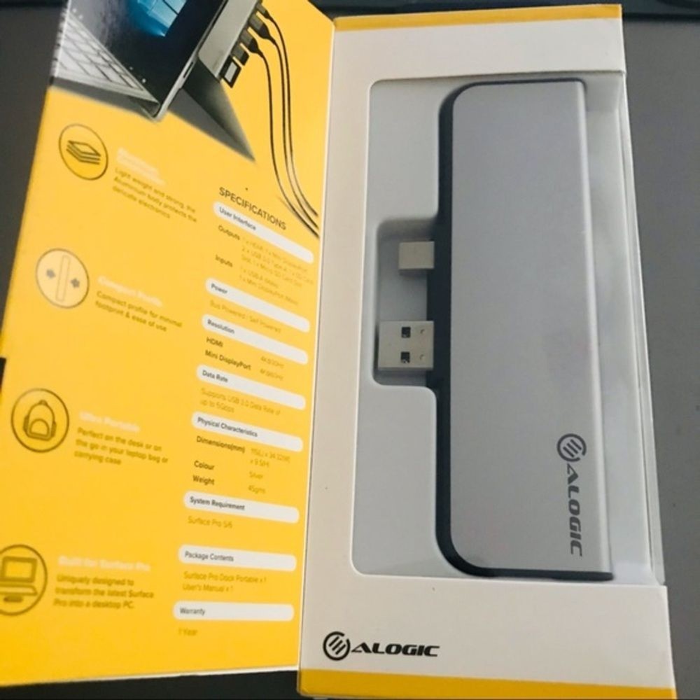 ALOGIC SURFACE PRO DOCK PORTABLE ULTRA SERIES SILVER