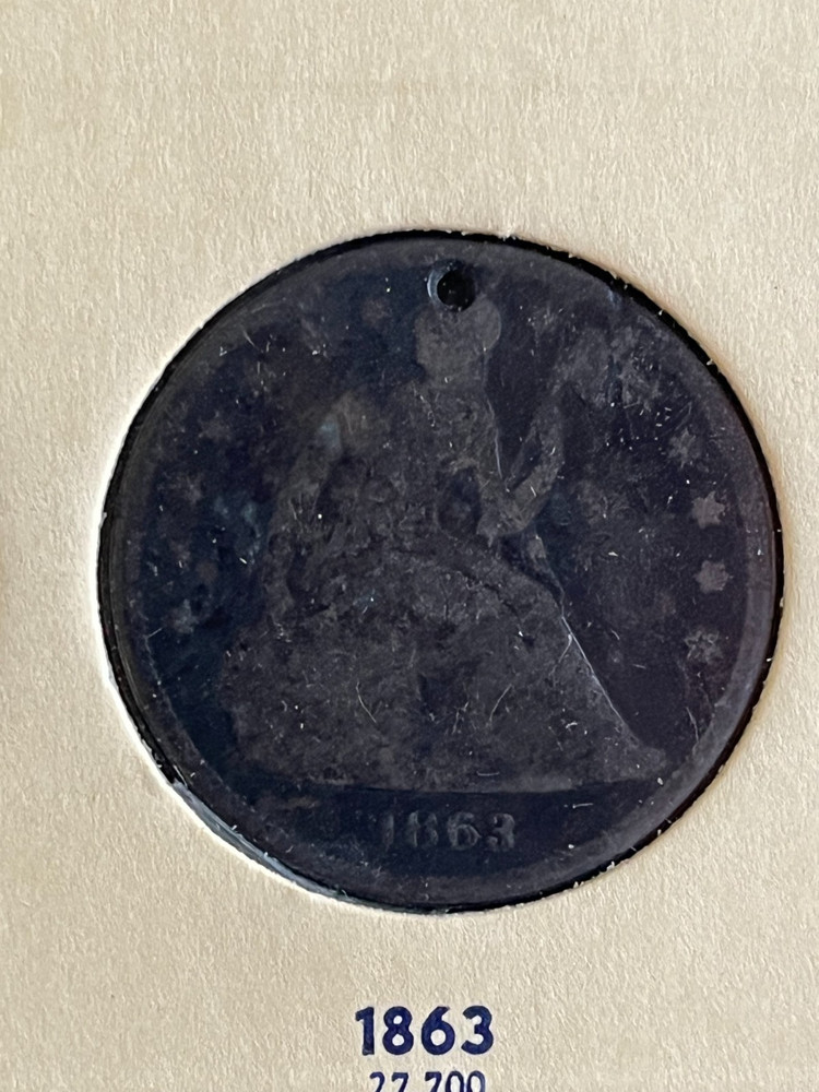 1863 Seated Dollar