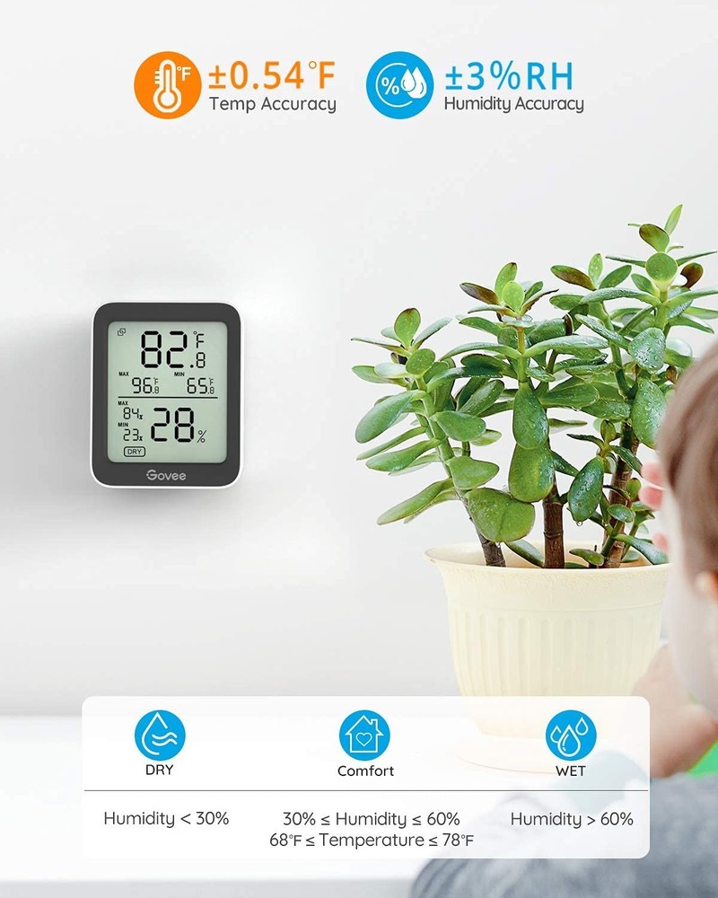 Govee Bluetooth Hygrometer Thermometer 2 Pack with Large LCD B
