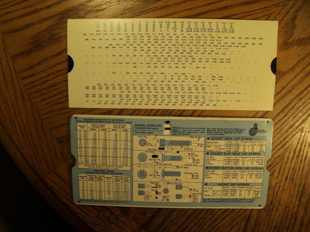 Vintage Blue Devil Safety Socket Screw Guide Calculator Tool 10" Long