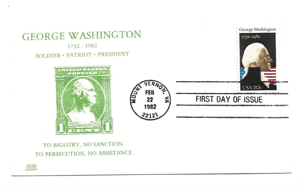 1952 George Washington GLEN FDC