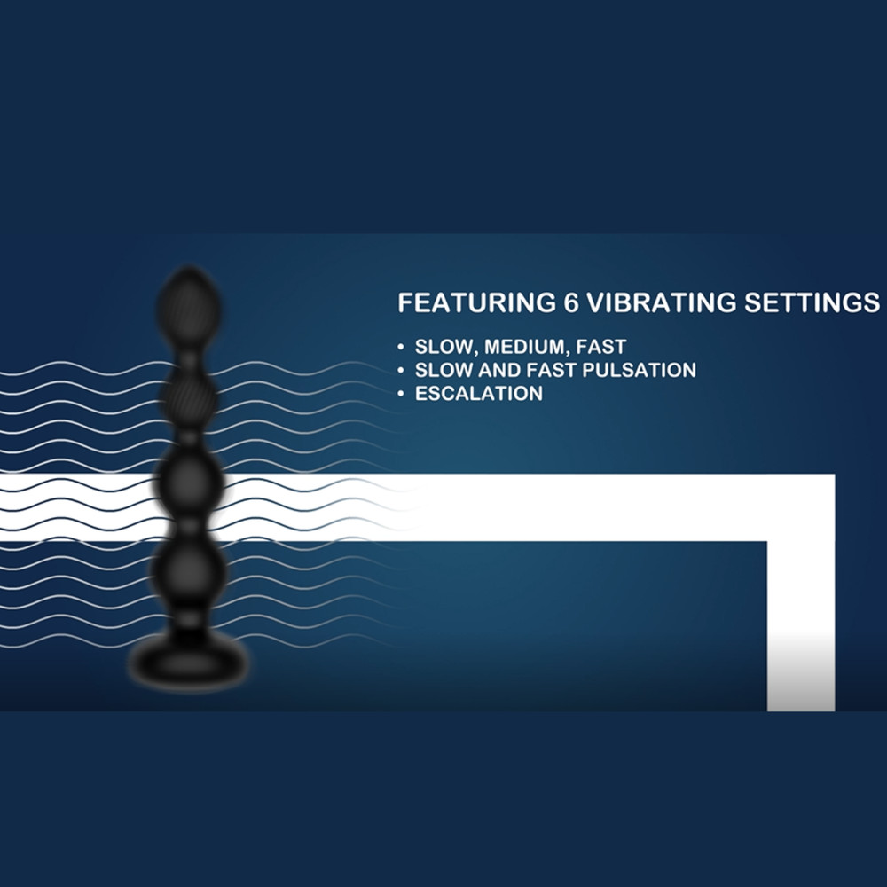 Rechargeable Remote Control Butt Plug with Rotating Beads Multi-Speed Probe Toy