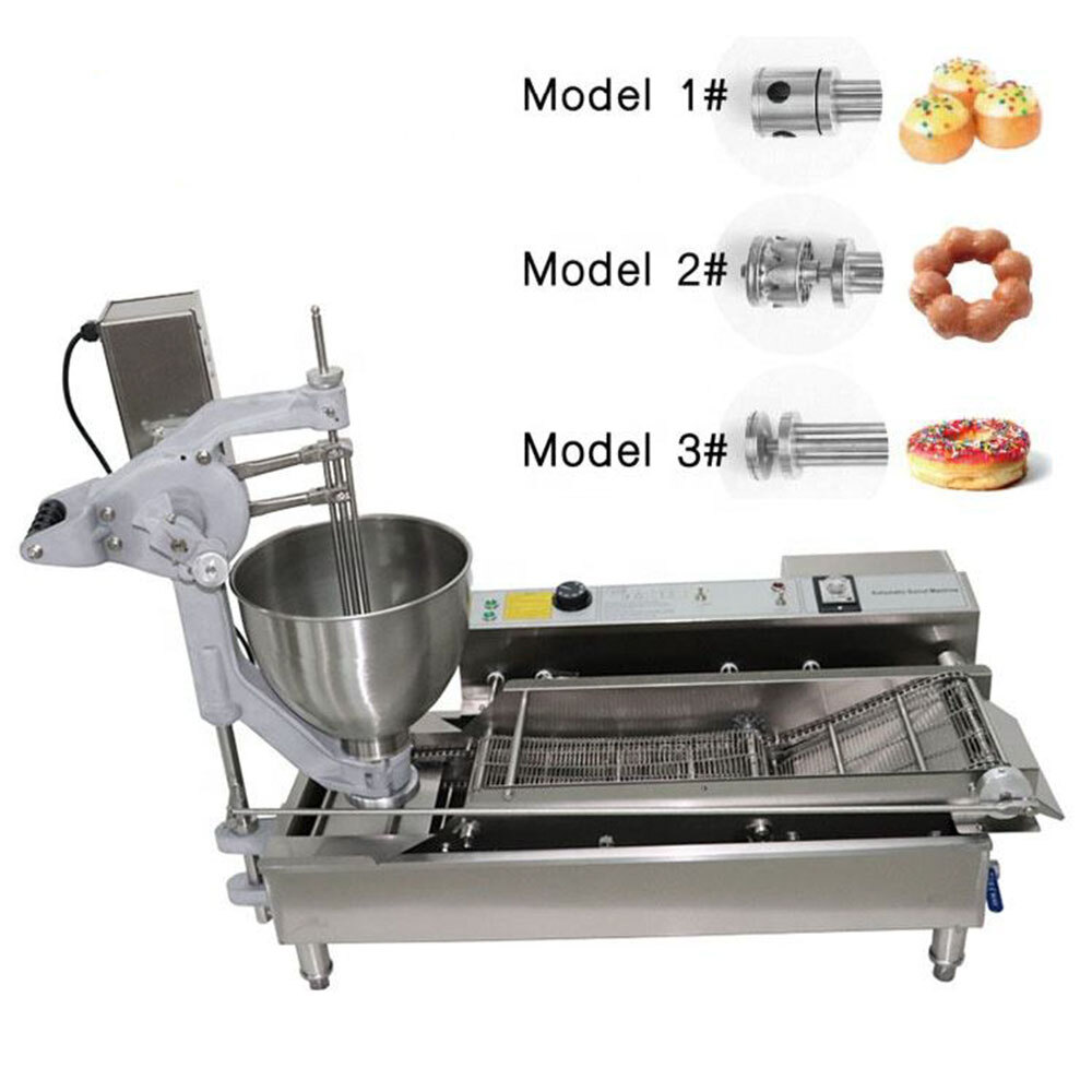 Double Row Automatic Donut Maker Making Machine With 3 Moulds Doughnut Fryer
