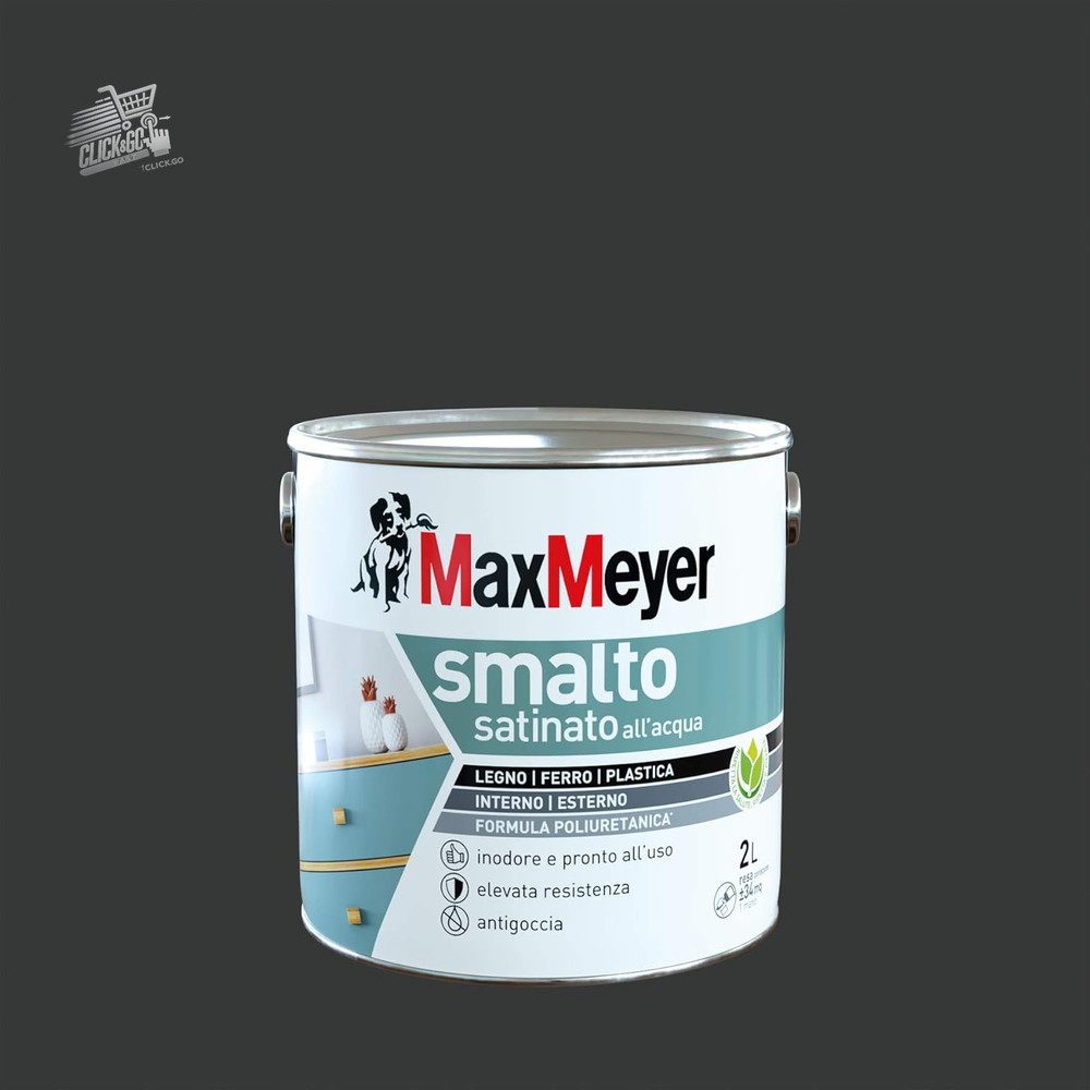 Black Satin Polyurethane Water Enamel 2L