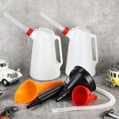 5Quart Oil Jug, Oil Measuring Container Automotive, Plastic Measures with Lid