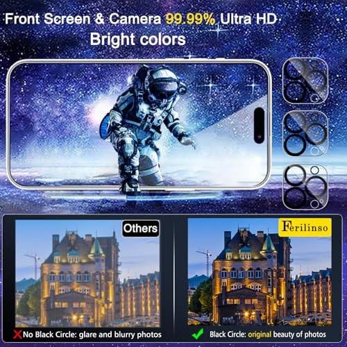 3 Pack Screen Protector for iPhone 15 Pro with 3 Pack iPhone 15 Pro 6.1 INCH
