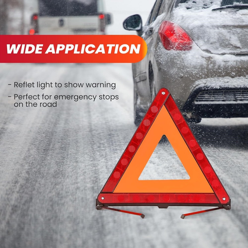 3PCS Car Emergency Warning Triangle DOT Approved Reflective Safety Roadside Kit