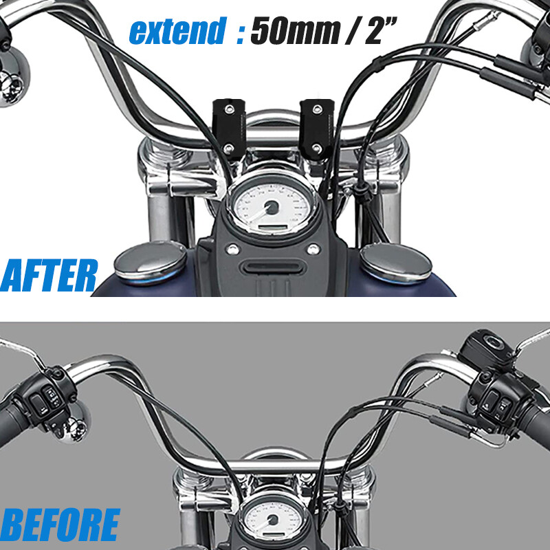 Chrome 25mm 1" Bar Mount Handlebar Riser Clamp W/ Bolt For Harley Cruiser Custom