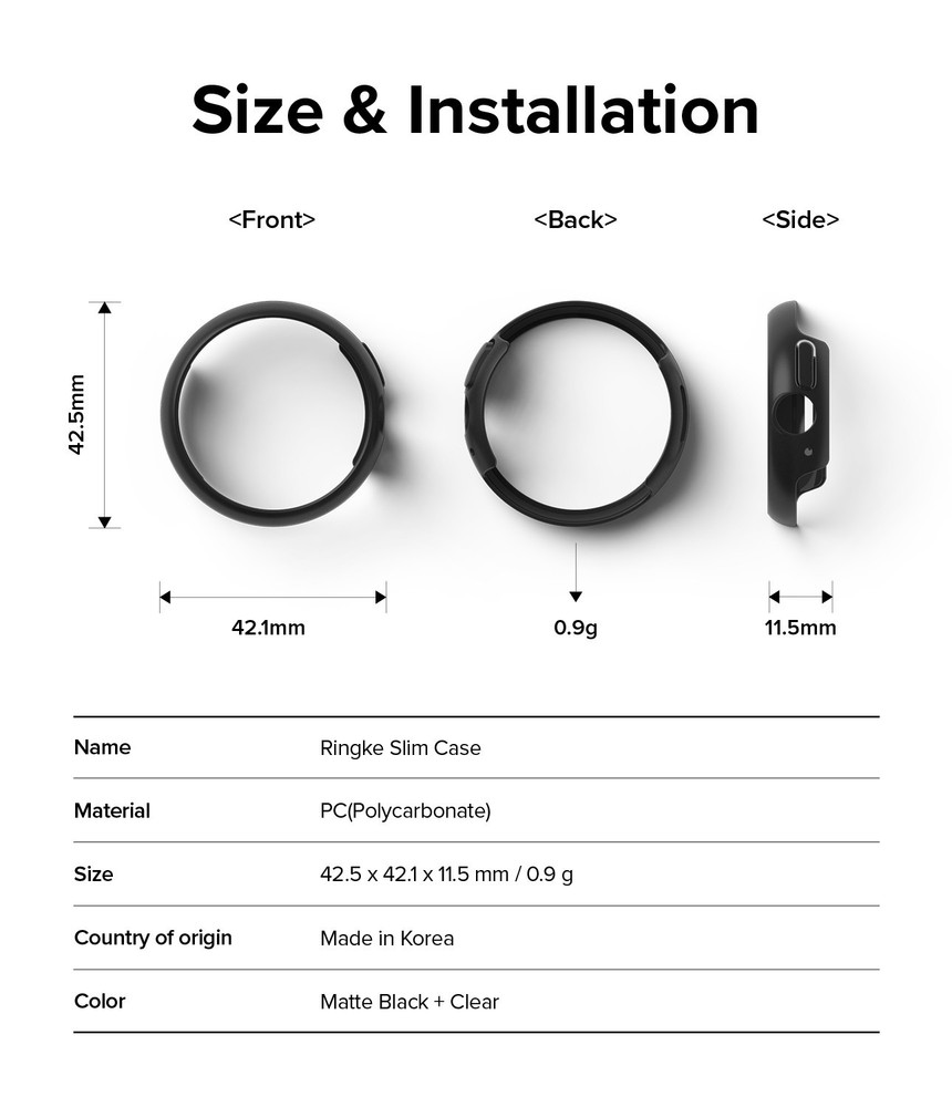 Google Pixel Watch 3 Case | Ringke [Slim] Protector Lightweight Cover 2PK