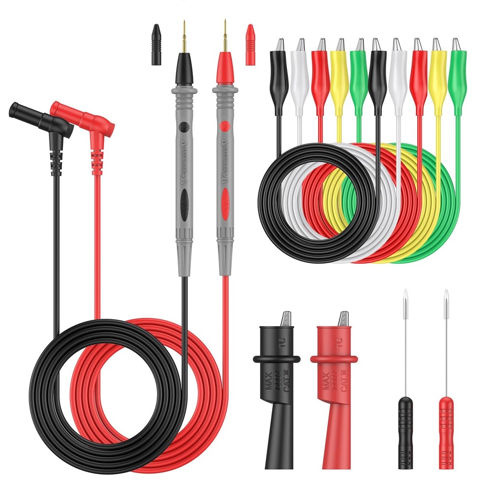 11PCS Multimeter Test Leads Kit with Back Probes Alligator Clips for Testing