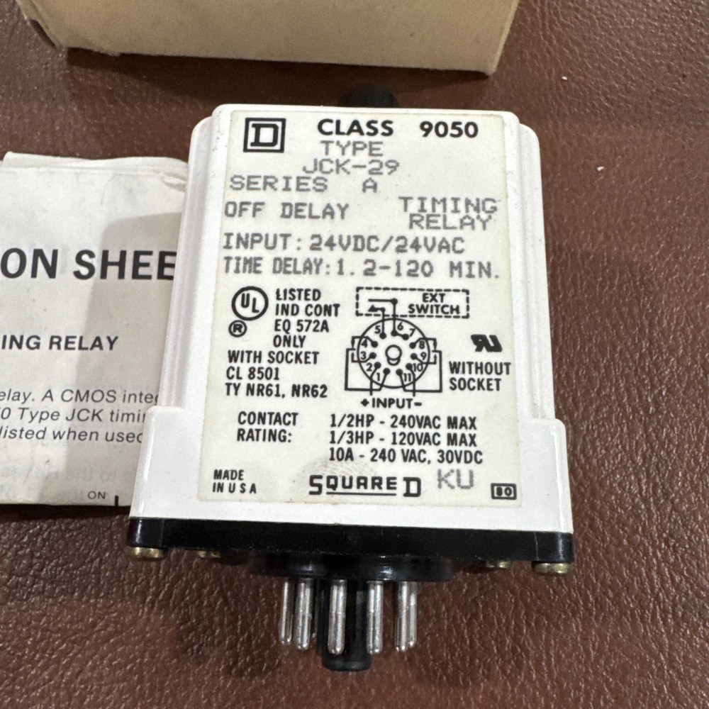 Square D 9050 JCK-29 Solid State Timing Relay Ser. A