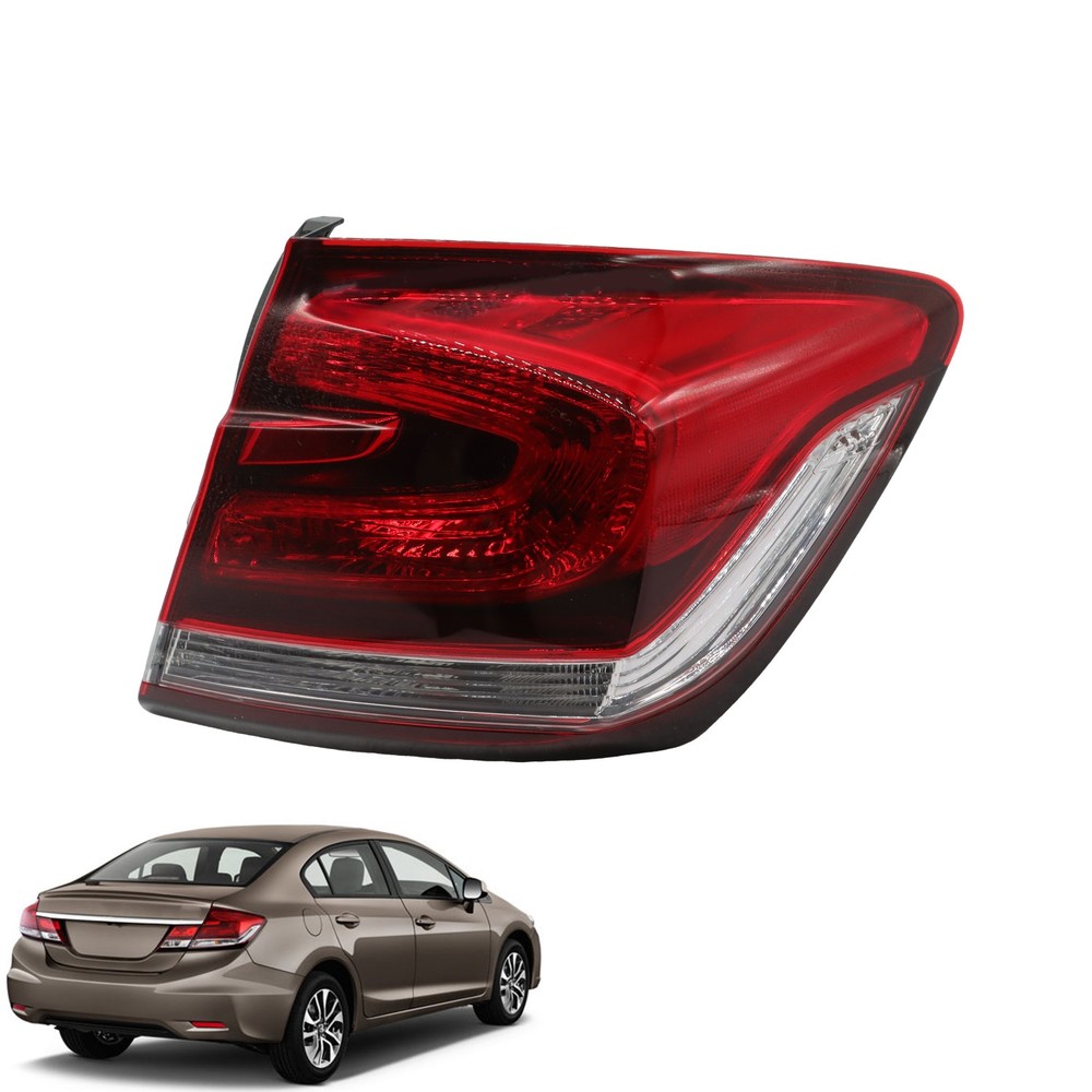 Passenger Right Side Outer Tail Light Assembly For Honda Civic Sedan 2013-2015