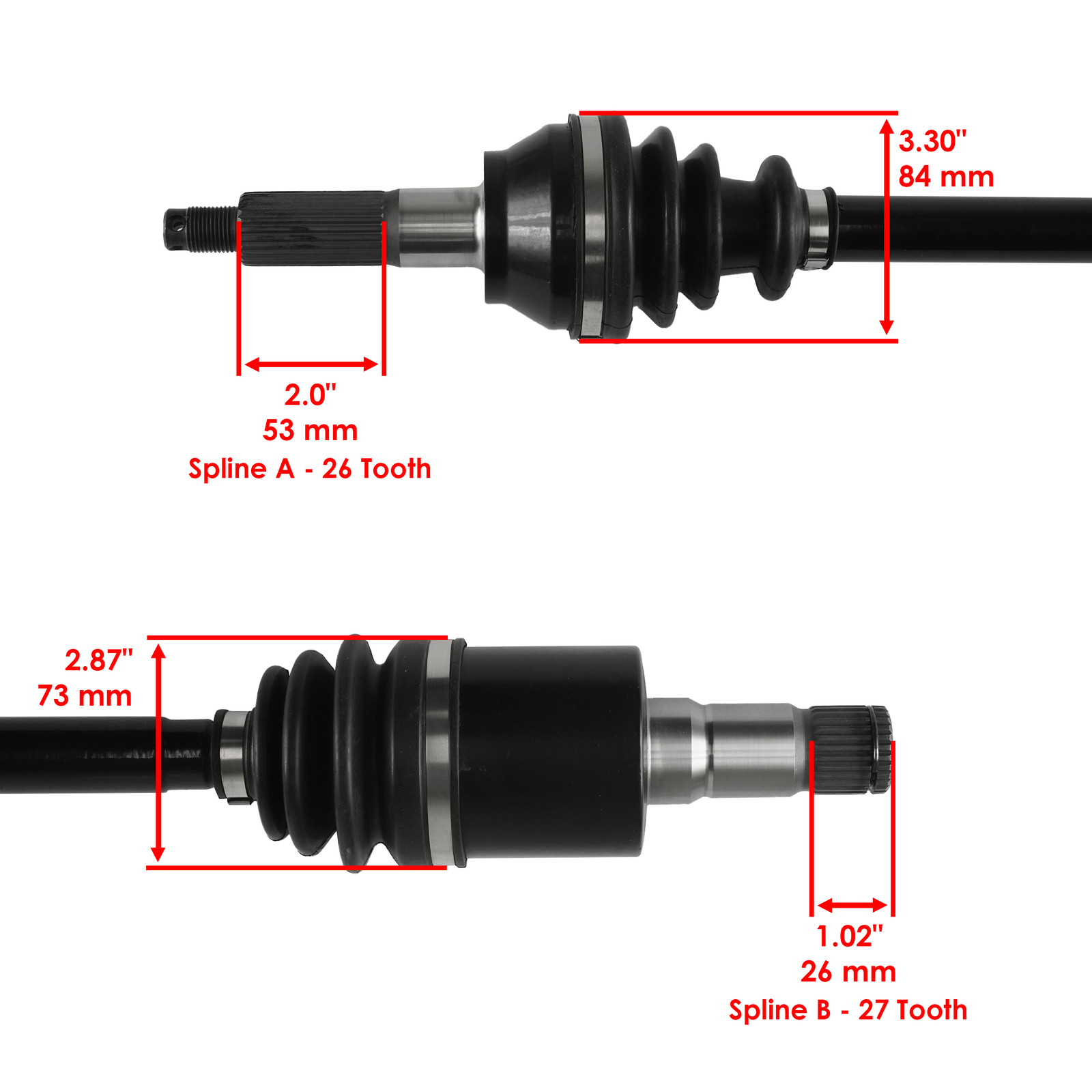 Rear Right And Left Complete CV Joint Axles for Polaris Ranger Crew 700 2008 09