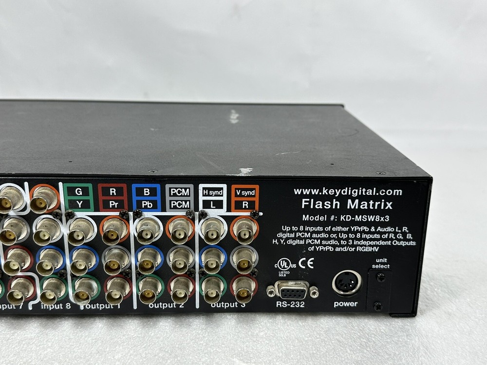 KDS Key Digital System ~ Flash Matrix KD-MSW8X3 ~ Component Video BNC Switcher