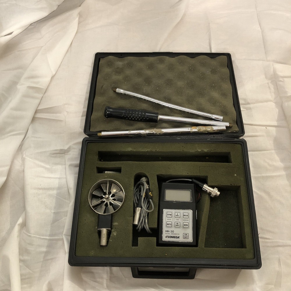 Omega HH-30 Digital Anemometer kit - Working
