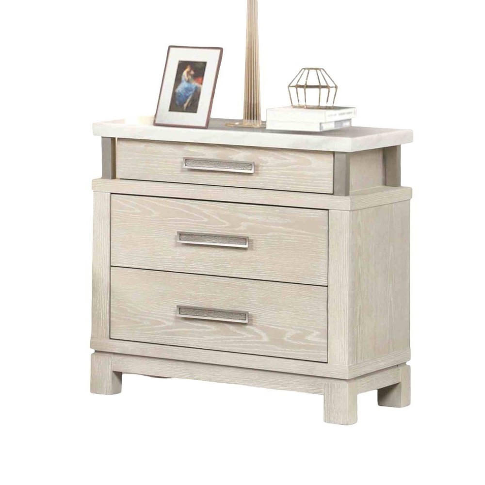 Weathered Gray Finish Eastern King Size 4pc Bed Set Transitional Style Bedroom