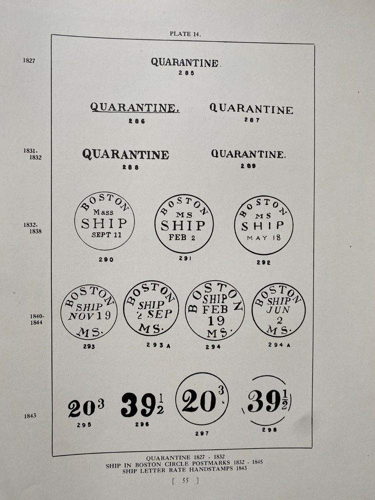 "SCARCE", Postal Markings of Boston Massachusetts To 1890