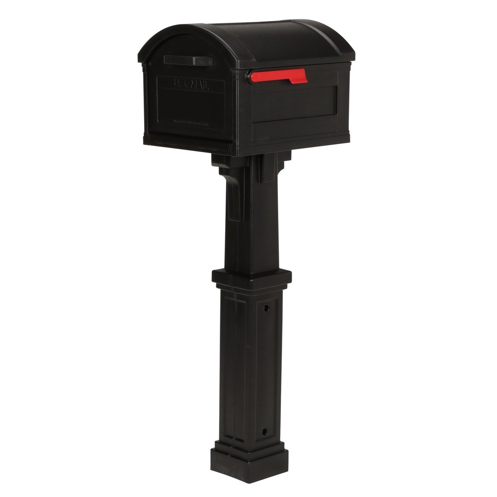 ARCHITECTURAL MAILBOXES Grand Haven Plastic, Mailbox and Extra Large, Black