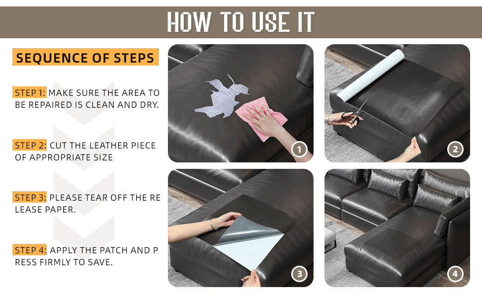 Leather Repair Patch Self Adhesive Leather Refinisher Cuttable Sofa Repair Patch