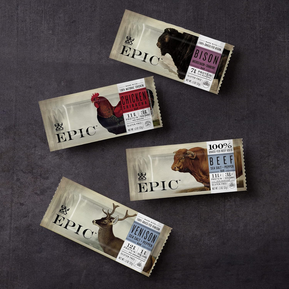 Bison Bacon Cranberry Bars, Grass-Fed, 12 Count Box 1.3Oz Bars