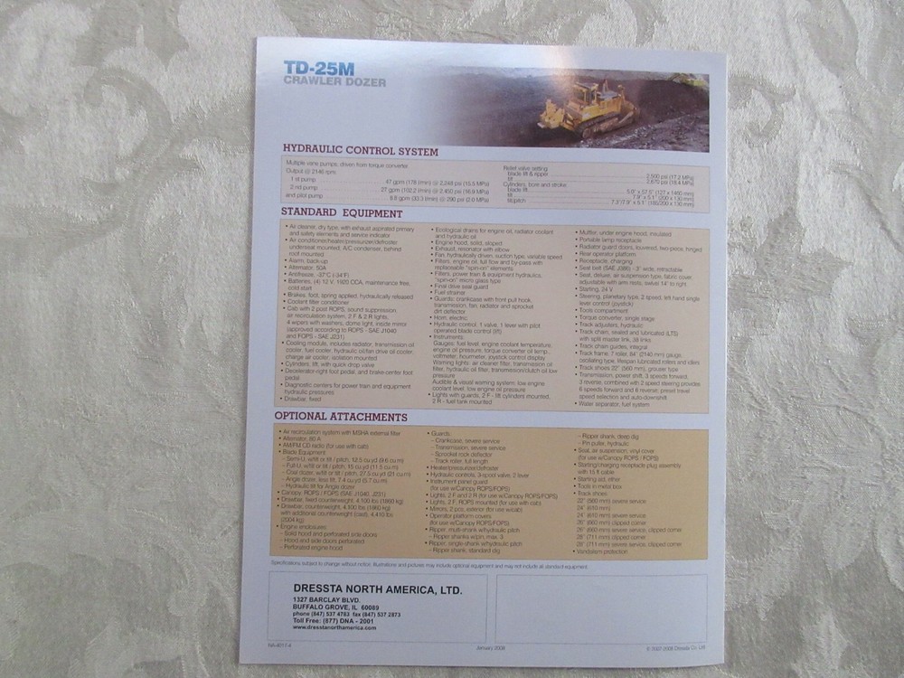 Dressta TD-25M Crawler Dozer Brochure 2008