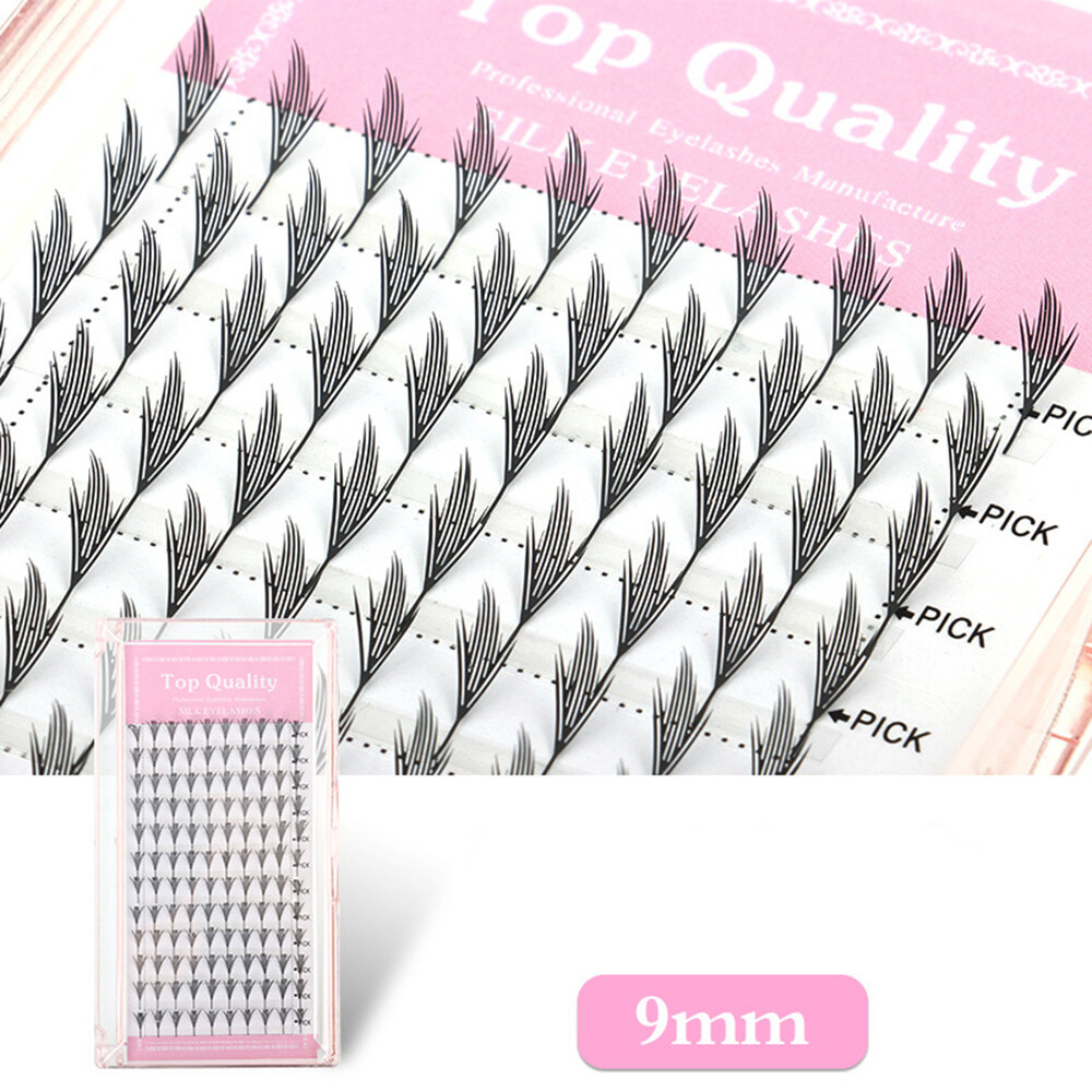 120Clusters Comic Spire Pteris Eyelashes Feather Shape Eyelashes Auto Flowering❥