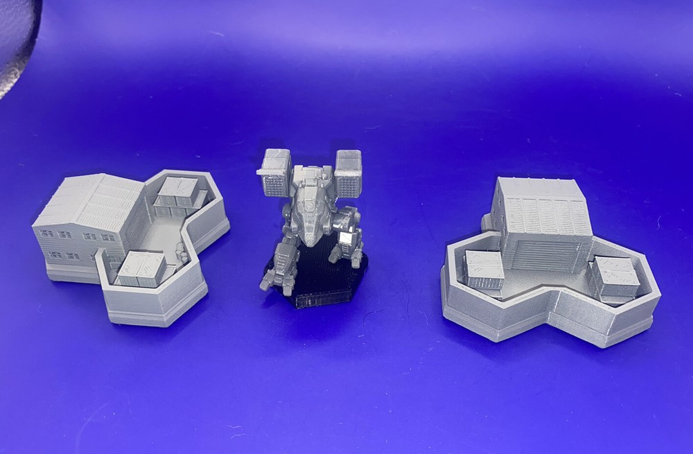 Small Warehouse w/ Hex Base x2, Tabletop Terrain Battletech (6mm)
