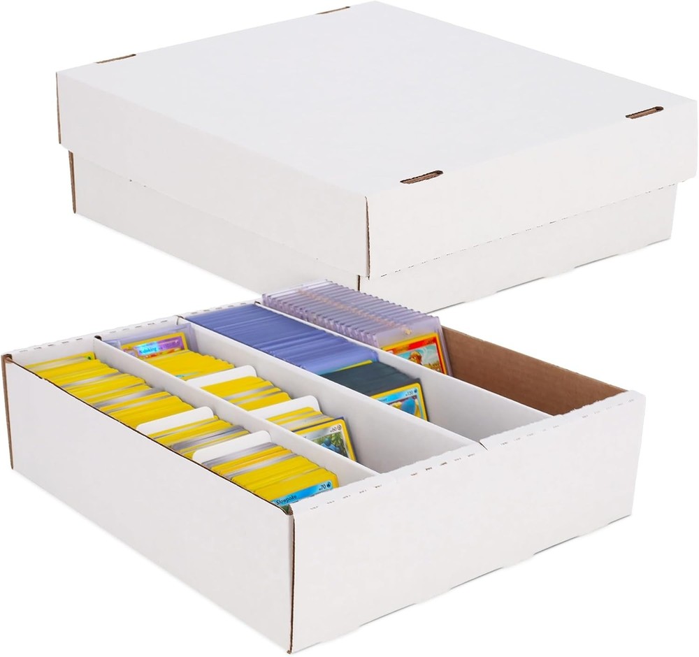Durable 3-Pack Trading Card Storage Box - Stackable & Versatile Design