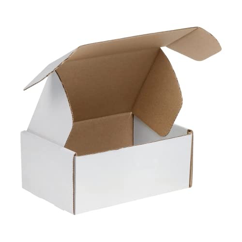 Small Shipping Boxes, 50-Pack | Foldable Corrugated Cardboard Crush-Proof Box