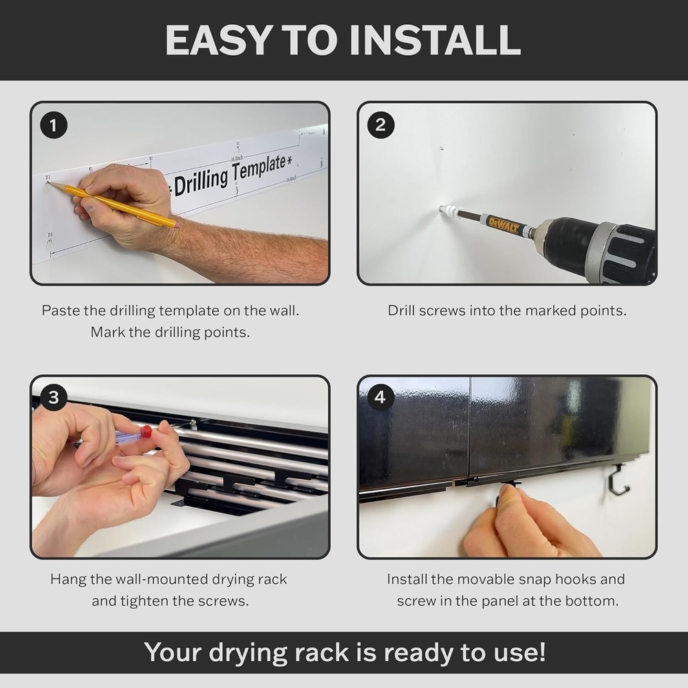 Retractable Clothes Drying Rack – Easily Install & Foldable for Small Spaces