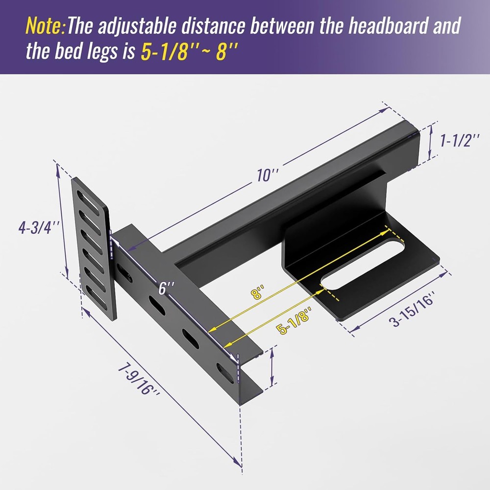 Adjustable Headboard Brackets Metal Bed Frame Headboard Wall Mounting