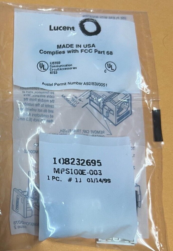 1 ~ lucent 108232695 ~ MPS100E ~ Black Module ~ NEW