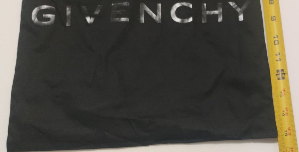 Authentic Givenchy Black Cotton Drawstring Dust Bag lined in white 13” x 15”