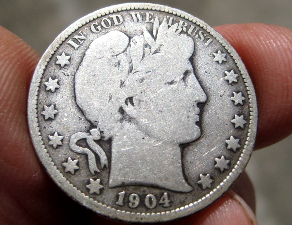 Nice ~ 1904-O BARBER Silver HALF DOLLAR ~ VG