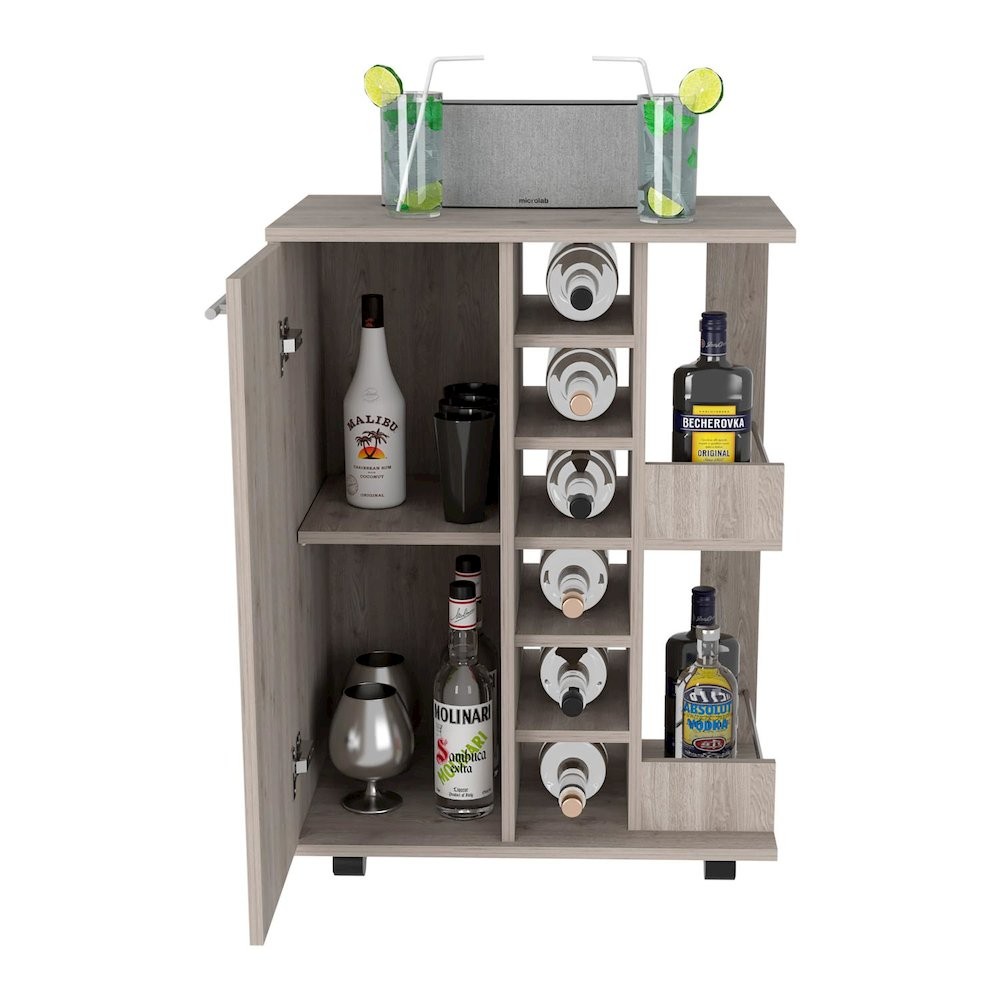 Bar Cart Light Gray MDF