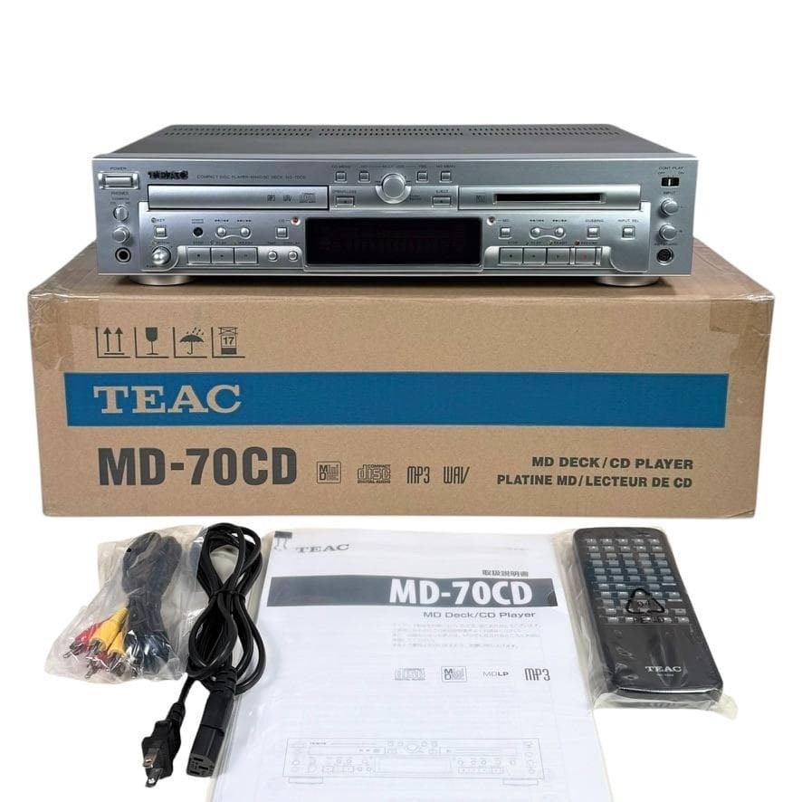 TEAC MD-70CD-S CD Player MD Recorder Silver Near Mint Box Remote