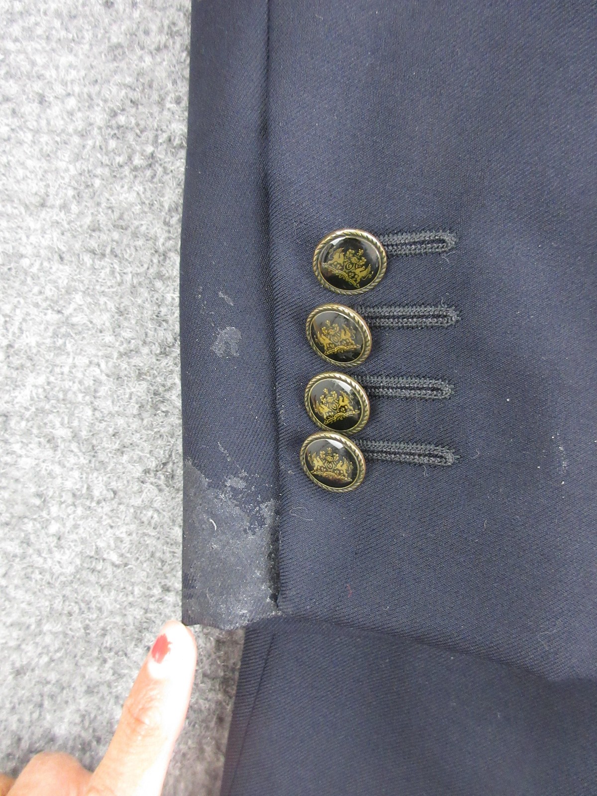 Oxxford Clothes Blazer Mens 44 Blue Super 100s Wool Two Button Sport Coat