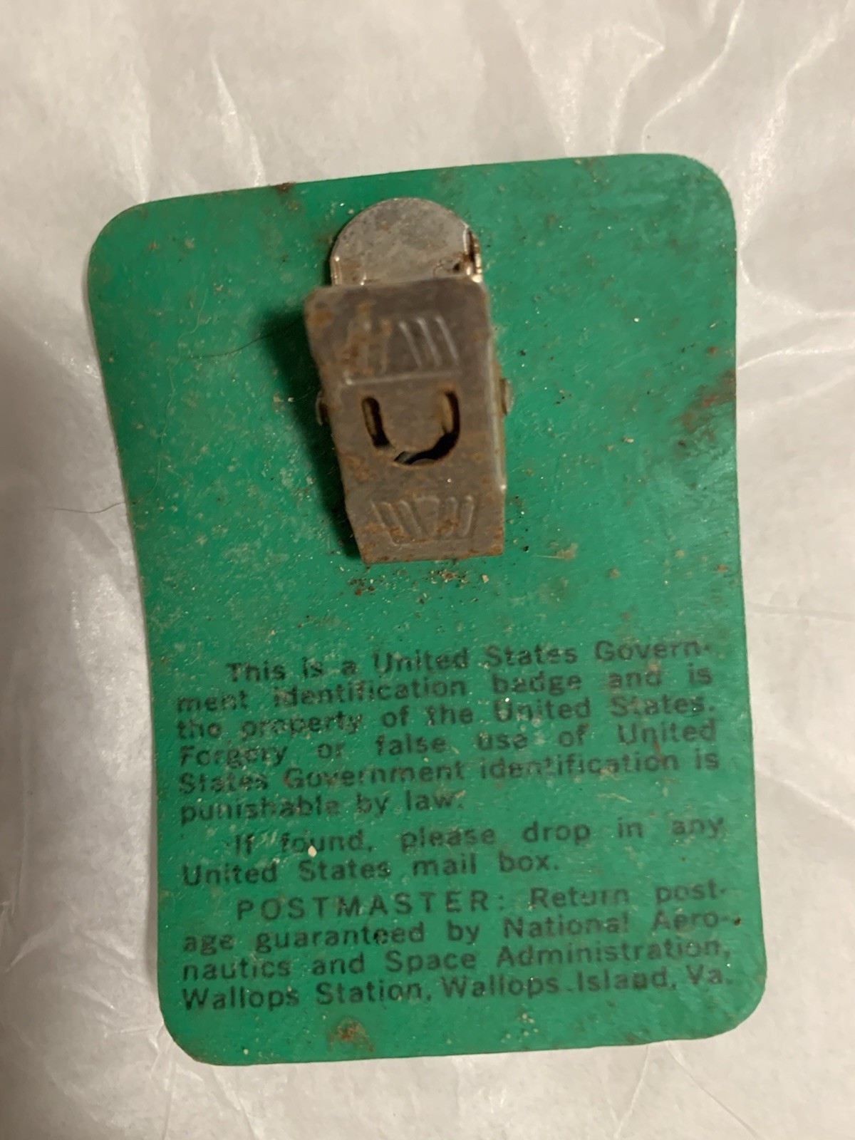 NASA Vintage Wallops Station Virginia Launch Area Badge – Range Safety Pass