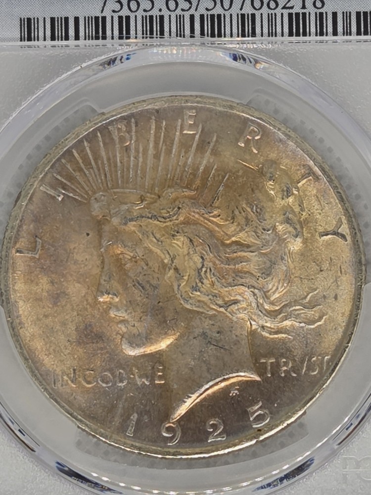 1925 $1 Peace Dollar PCGS MS63 Toned