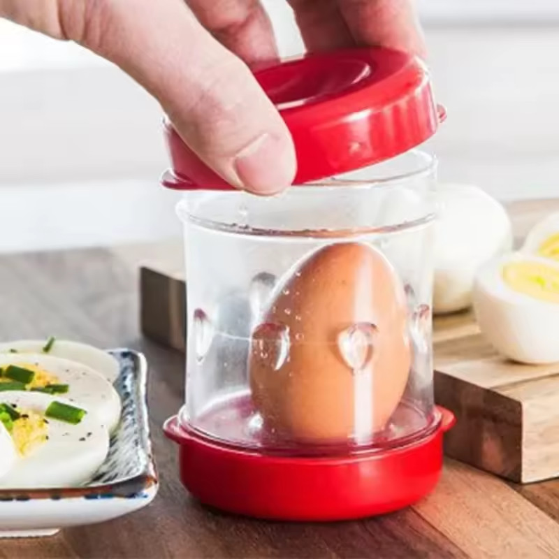 Negg Red Boiled Egg Peeler – Easy Egg Shell Remover Kitchen Tool
