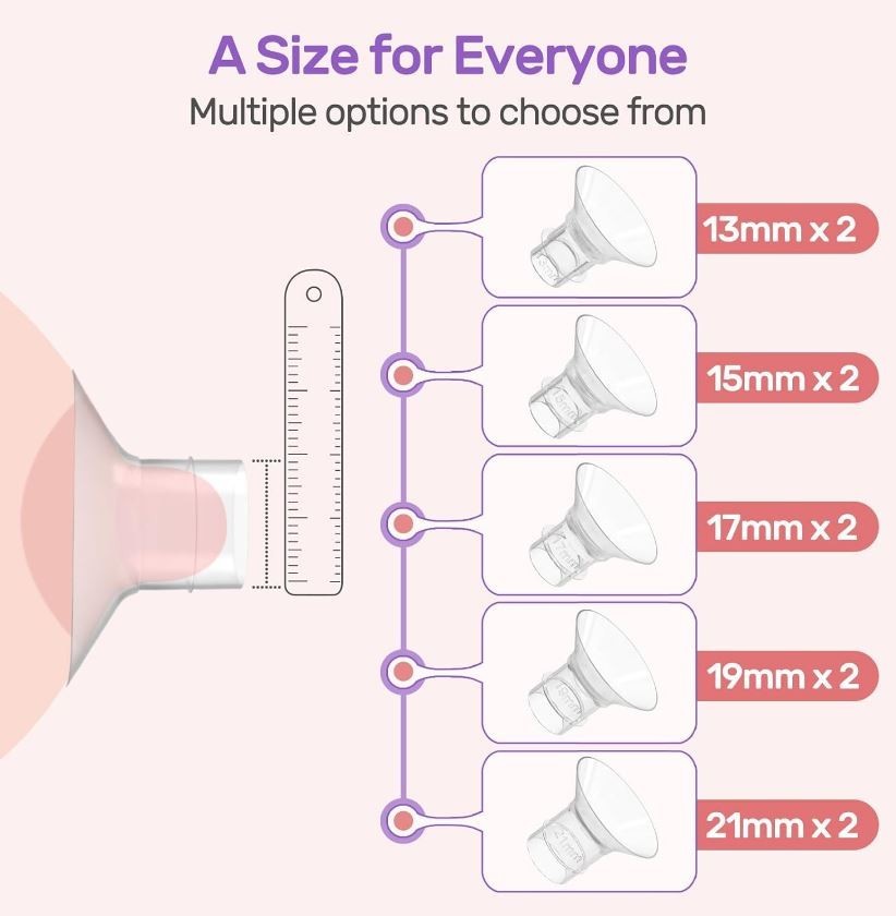 10pcs Silicone Flange Insert Replacement Kit 13-21mm for 24mm Breast Pump Shield