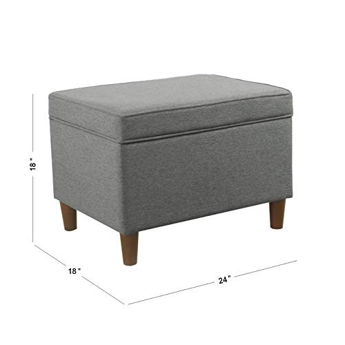 24" Storage Ottoman, Gray Gary