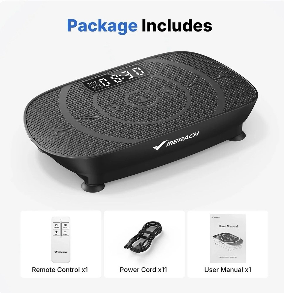 Merach Vibration Platform Machine 2398 Black Remote Control LED-Display