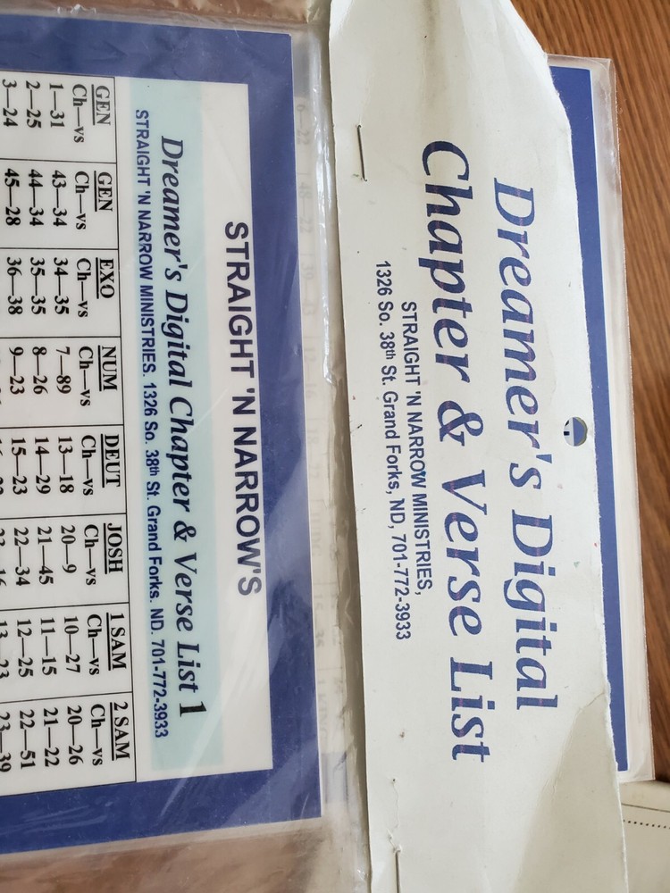 DREAMER'S Chapter & Verse List